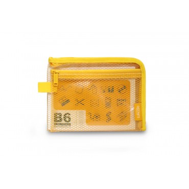 B6 EVA 雙拉鍊U型網袋, 195x150mm-橙色